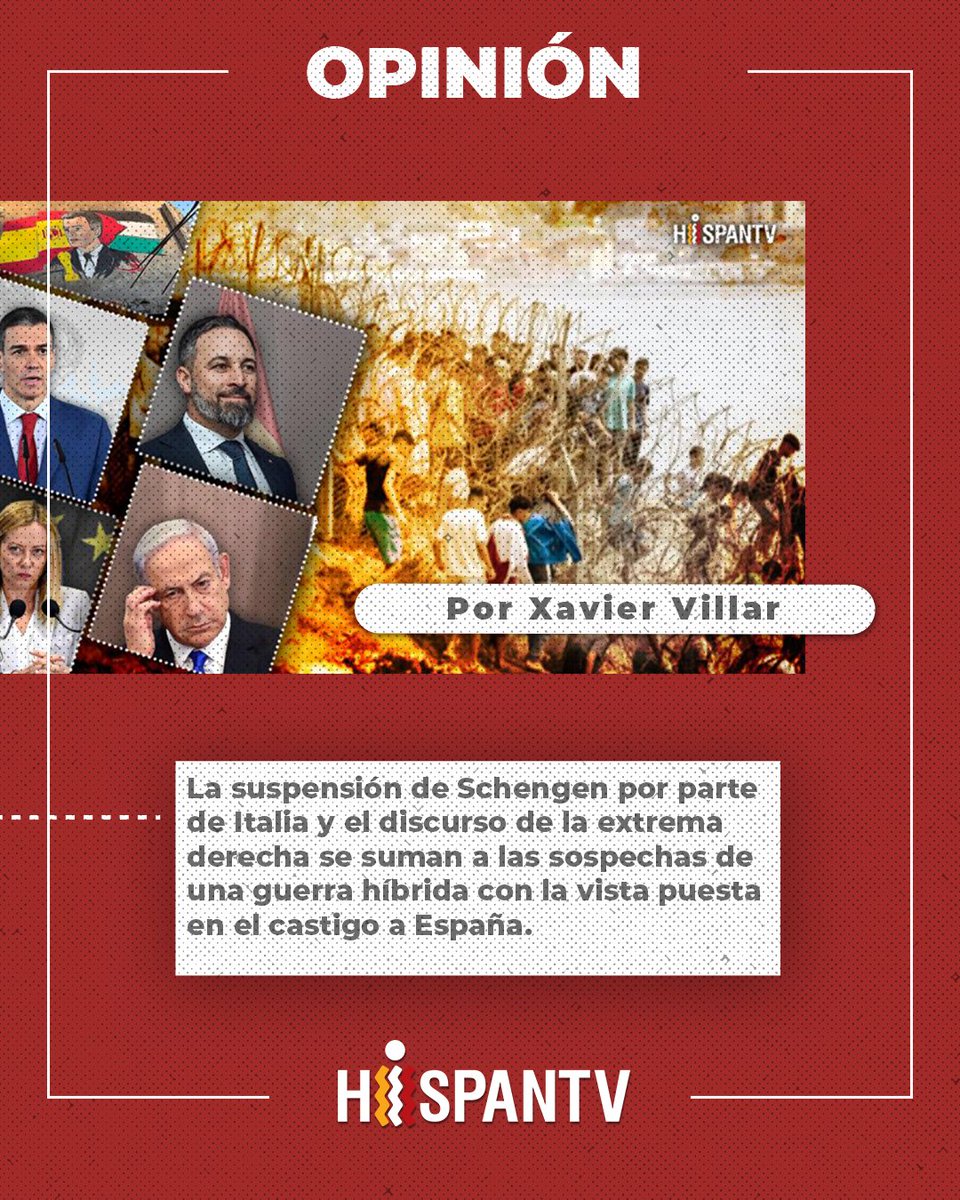 Nexo_Latino's tweet photo. 🧐 #Opinión |LA GUERRA HÍBRIDA LLEGA A CEUTA

🔸 La suspensión de Schengen por parte de Italia y el discurso de la extrema derecha se suman a las sospechas de una guerra híbrida con la vista puesta en el castigo a España.

✍️ Por Xavier Villar

🔗https://t.co/ElgeLOioww https://t.co/OzffCSdeh1