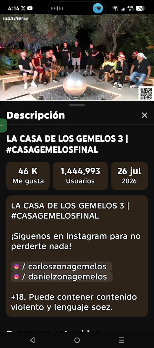 urdanet_jose's tweet photo. Estás edición a mejorados espero que vuelva con casa gemelos 4. Espero que los critican valoren porque nadie hace gratis para que todo tenga contenido.
#CasaGemelosFinal https://t.co/B0DK9IOodo