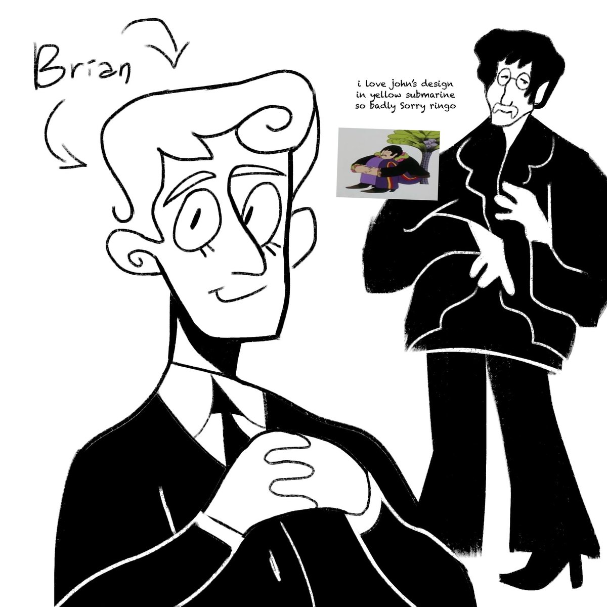 burgerfacedboy's tweet photo. strawpage doodles IM TRYING MY BEST TO GET TO ALL OF THEM BUT THERES A TONN 😭😭😭 anyways i enjoy brian immensely he’s so cuteiful to me! and yellow submarine is the best movie ever made like ever like ever https://t.co/cD0JxJ1PwT