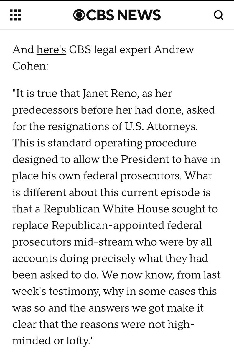 starfishprod's tweet photo. @BlackCa81762254 @kylegriffin1 Did you read your own link? It says that nearly all presidents usually replace the US Attorneys at the start of their term, even Reagan. What is unusual is when they for them mid-term when they're doing what they're supposed to be. This guy barely had time to find his office. https://t.co/W0z4YFPXDJ
