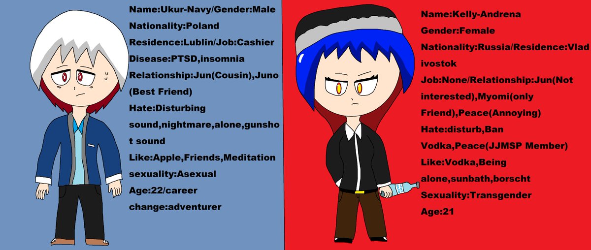 JunLee13507's tweet photo. I created two characters that go well with our JJMSP. (Of course, they are not JJMSP members, but just people who belong to a friend.) #CountryhumansOC #CountryballsOC #Oc #Ocart https://t.co/7NcZKmJiV7