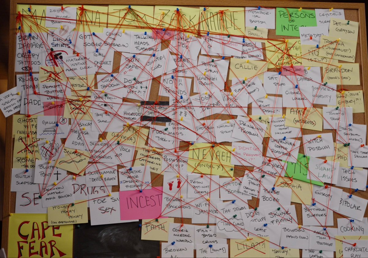 jowrotethis's tweet photo. Our #CapeFear coverage has ended but our Trashterpiece Theater conspiracy board lives on. And I couldn’t be prouder of how this turned out. https://t.co/FlNBtrjvHl