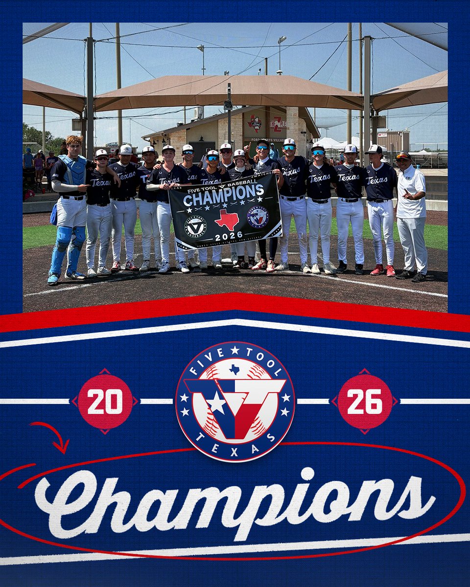 FiveToolTexas's tweet photo. 🏆CHAMPIONS🏆

Congrats to @TXGenerals Elite 2027 on winning the 17/18U championship of the @FiveTool Texas
DFW Final 2027 Recruiting Preview!

#WatchEm https://t.co/IVOzqR4DyT