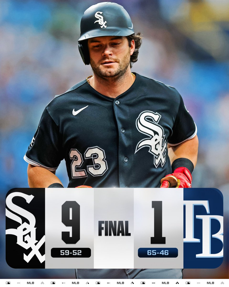 MLB's tweet photo. Benny Biceps goes yard as the @WhiteSox offense breaks out to take the series in St. Pete! https://t.co/wN4TxddkWe