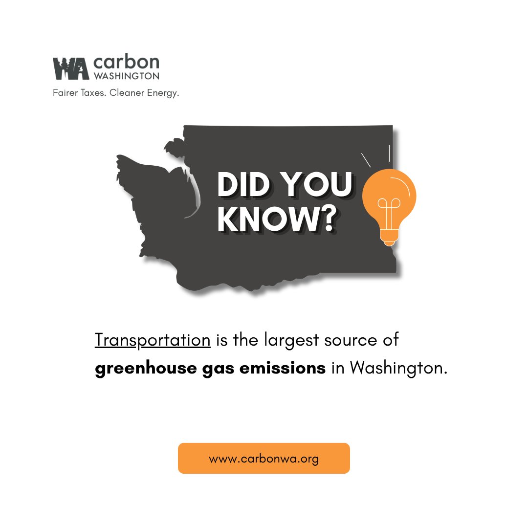 CarbonWA's tweet photo. Cars, trucks, planes, ships, and other transportation account for the largest share of Washington's greenhouse gas emissions. 

Expanding clean transportation options—from public transit to electric vehicles—can significantly reduce pollution while improving air quality. https://t.co/Er8KL3BYUF