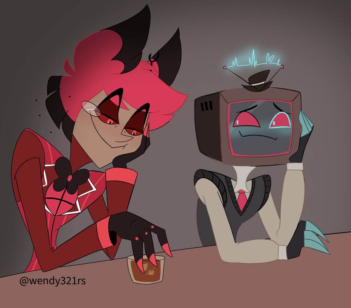 wendy321rs's tweet photo. Thing can possibly go wrong🥃

#hazbinhotel #radiosilence #radiostatic https://t.co/srAgGOq9GO