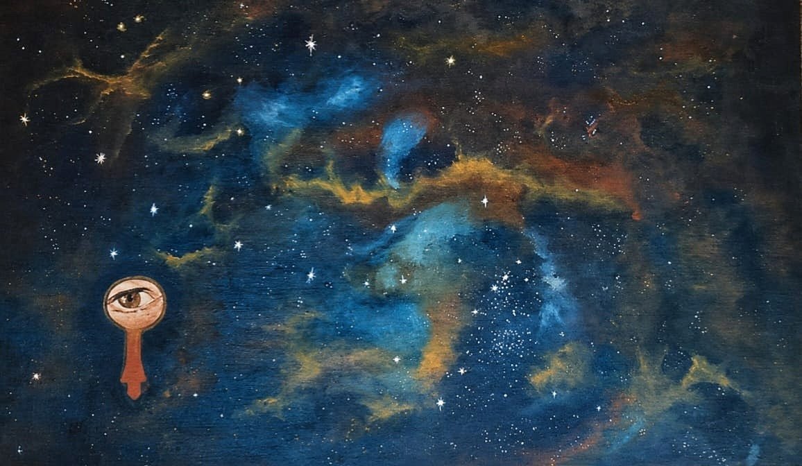 caduvalenca's tweet photo. MIRACLE - oil on wood door 40 X 66 cm. #sky #stars https://t.co/n2p42a4tCv