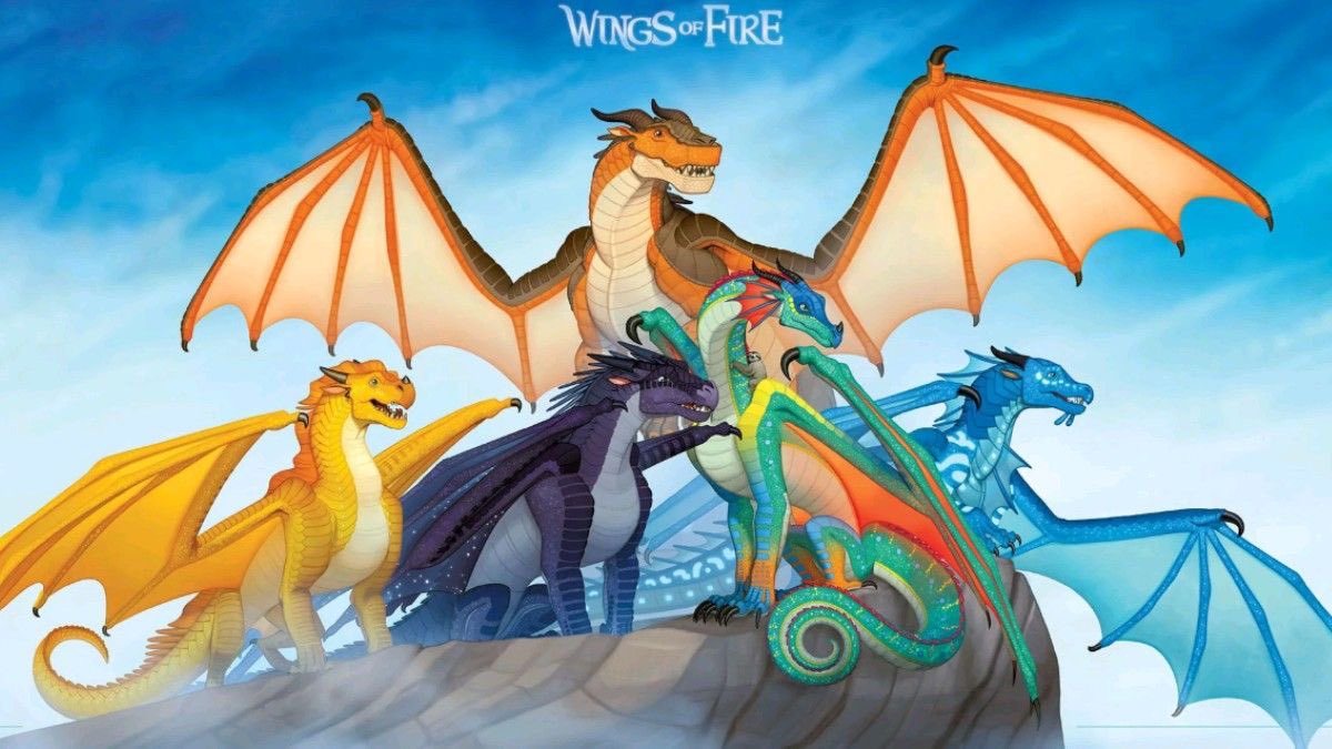 Beverly_Greene1's tweet photo. Rainbow dragon in the middle stealing the whole scene 🐉🔥#WingsOfFire #DragonetsOfDestiny #Clay #Tsunami #Glory #Starflight #Sunny #Dragons #BookArt #Fantasy https://t.co/so8IS92lxM