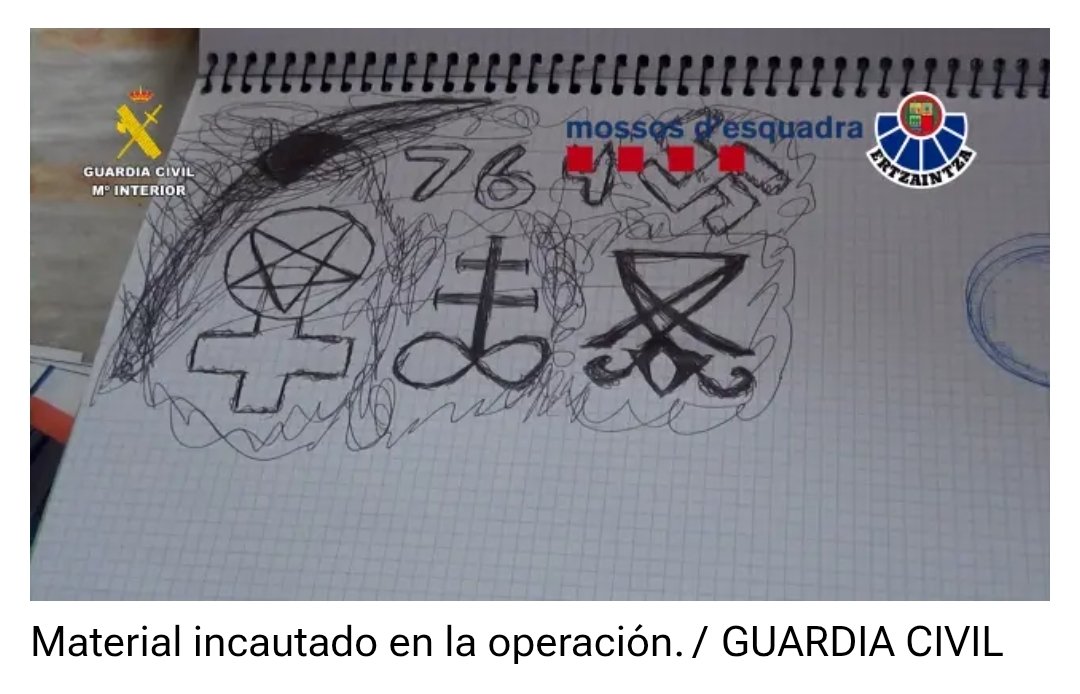 MikiProleta's tweet photo. @RomanCues_i0sm Me alegro, pero madre mía el nivel.  De unos y otros. Un menor de 17 años el líder. Y ya lo del material incautado es de guasa,no me jodas... El dibujo de un niño https://t.co/gTXs57L25N