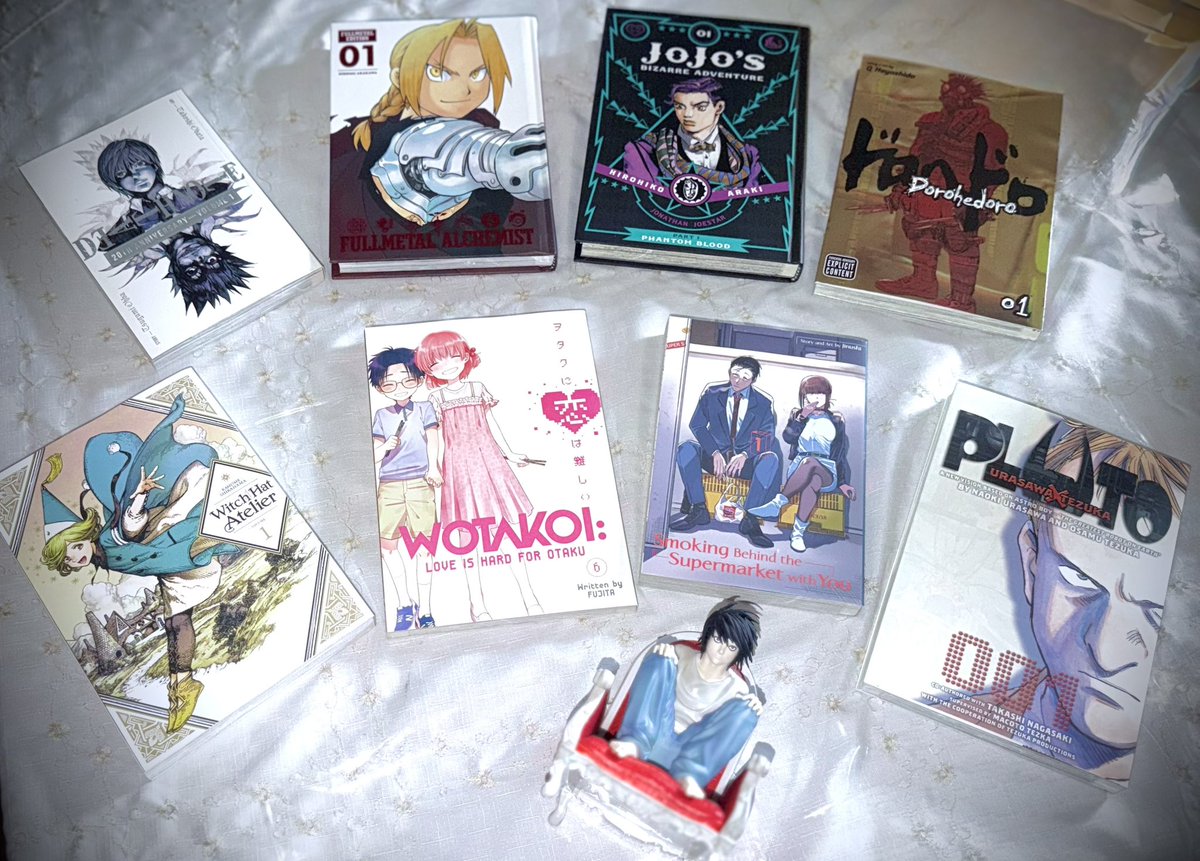 JussCollects's tweet photo. These are  the manga I feel represent my entire collection. To find out what each series means check out my manga starter pack video

I Built a Manga Starter Pack for My Taste
https://t.co/FfzdMdgjoc https://t.co/pVvOvwzTSu