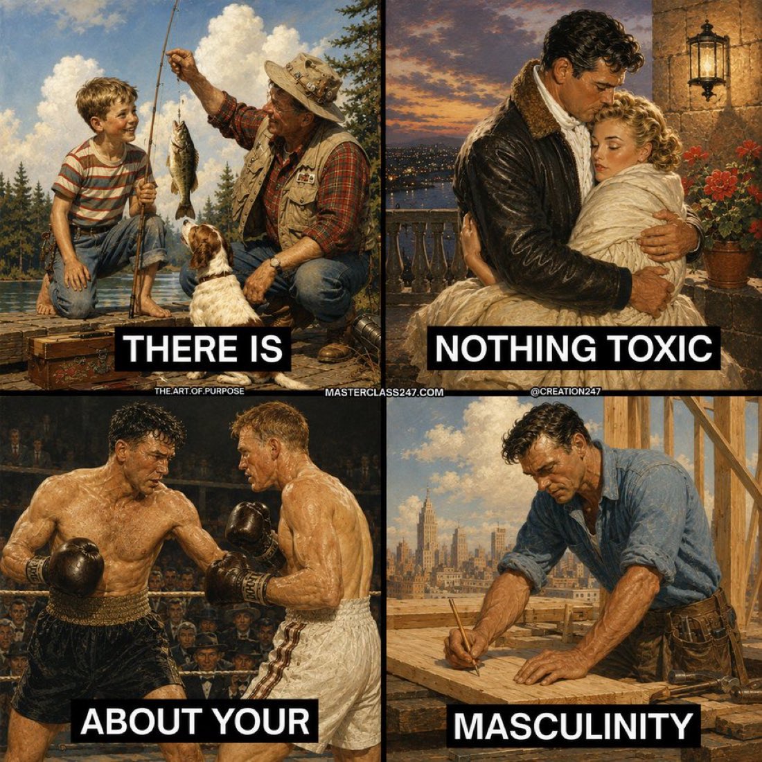 brivael's tweet photo. Strong masculinity is totally fine and normal.

The pedophile leftist philosophers constructed these narratives.

It’s time to deconstruct those who deconstructed.

Be proud of your masculinity.

Be a strong man! https://t.co/jooNqlr7Ib