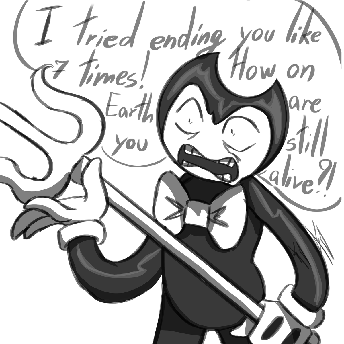 PixulSfant's tweet photo. You may be a demon but the old man got the Totem of Undying from 7 hours of playing minecraft.
#Bendy #Batim #thebutchergang https://t.co/WDM0QIRLxP
