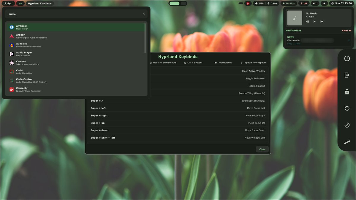 DMeisam3's tweet photo. I decided to rewrite every thing with quickshell.
You can check the repo but I'm still working on that:
https://t.co/OxYoCwPwd3
#hyprland #wm #ui #ux #linux #arch https://t.co/vNbl0m83QC
