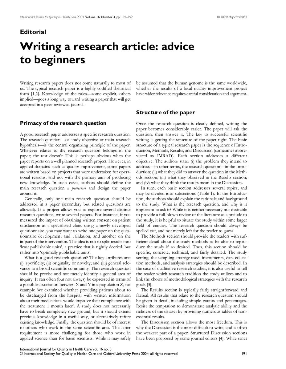 ScholarshipfPhd's tweet photo. Writing a research article: Advice to Beginners