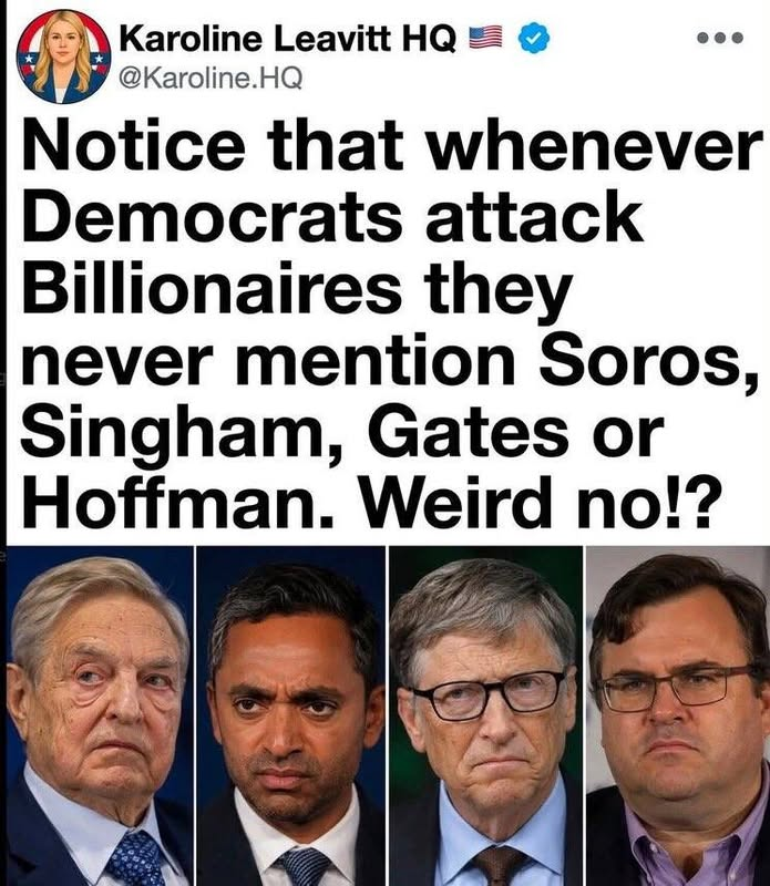 RYboating's tweet photo. No, not those billionaires! 🙄
Their billionaires are different! 😉

Yeah, it's the same ole double standard we always see with the left.