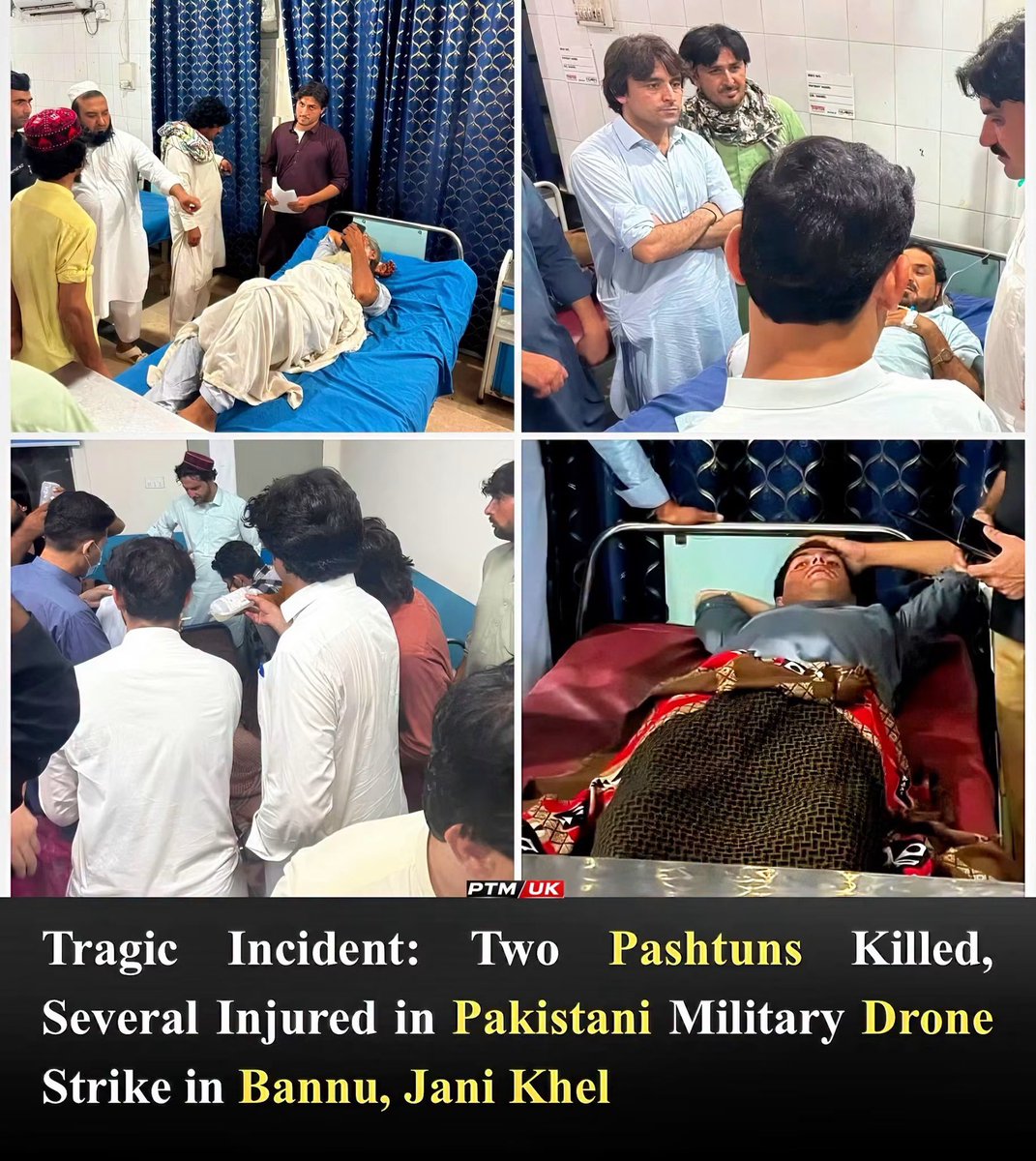 MuhammadAnees1a's tweet photo. Two Pashtuns have been killed and several others injured in a Pakistani military drone strike on Wali Noor Market in Jani Khel, Bannu. This is a deeply tragic incident. Such attacks against civilian-populated areas in Pashtun regions must stop immediately.

#StopStateTerrorism https://t.co/g9L8UWlJFB