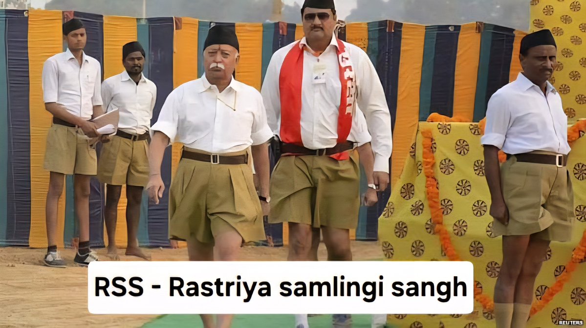 Freedomnewlh1m's tweet photo. Do you know that most of these men from RSS remain unmarried and then enter into same-sex relationships with each other?

From workers to top officials, everyone is Samlingi ( Gay). https://t.co/54T8eVNsGZ