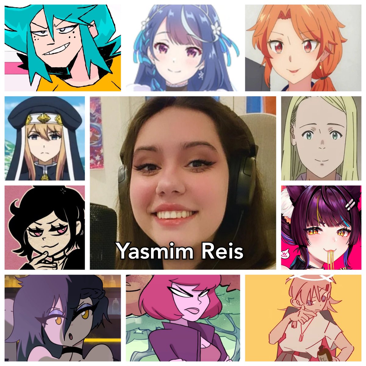 JoubertJuniors's tweet photo. Mosaico de dubladora da minha querida amiga @YasmimReisOFC 100% ATUALIZADO!!!

(obs: a última personagem do lado direito é lost media kk) https://t.co/thyzRTo1vf