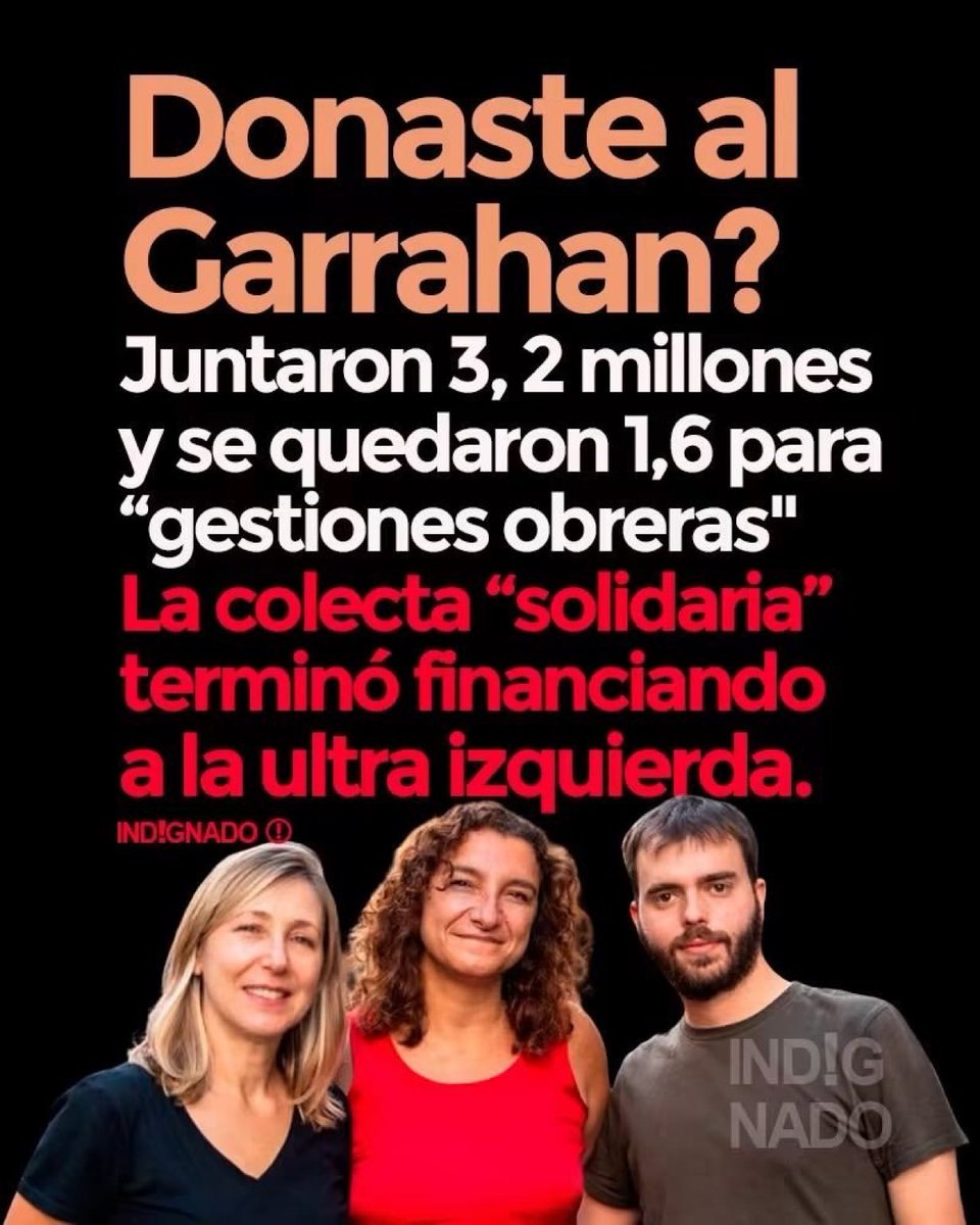 FeinmannFan's tweet photo. 💥 PAPELÓN DE LA IZQUIERDA 🧨

💸 Hicieron una "colecta solidaria" para el Garrahan, juntaron $3,2 millones y SE QUEDARON con $1,6 millones para "gestiones obreras" 🤡

¿Qué opinás?

1- UNA VERGÜENZA ❌
2- ESTÁ BIEN ✅ https://t.co/R86VW9Qu03