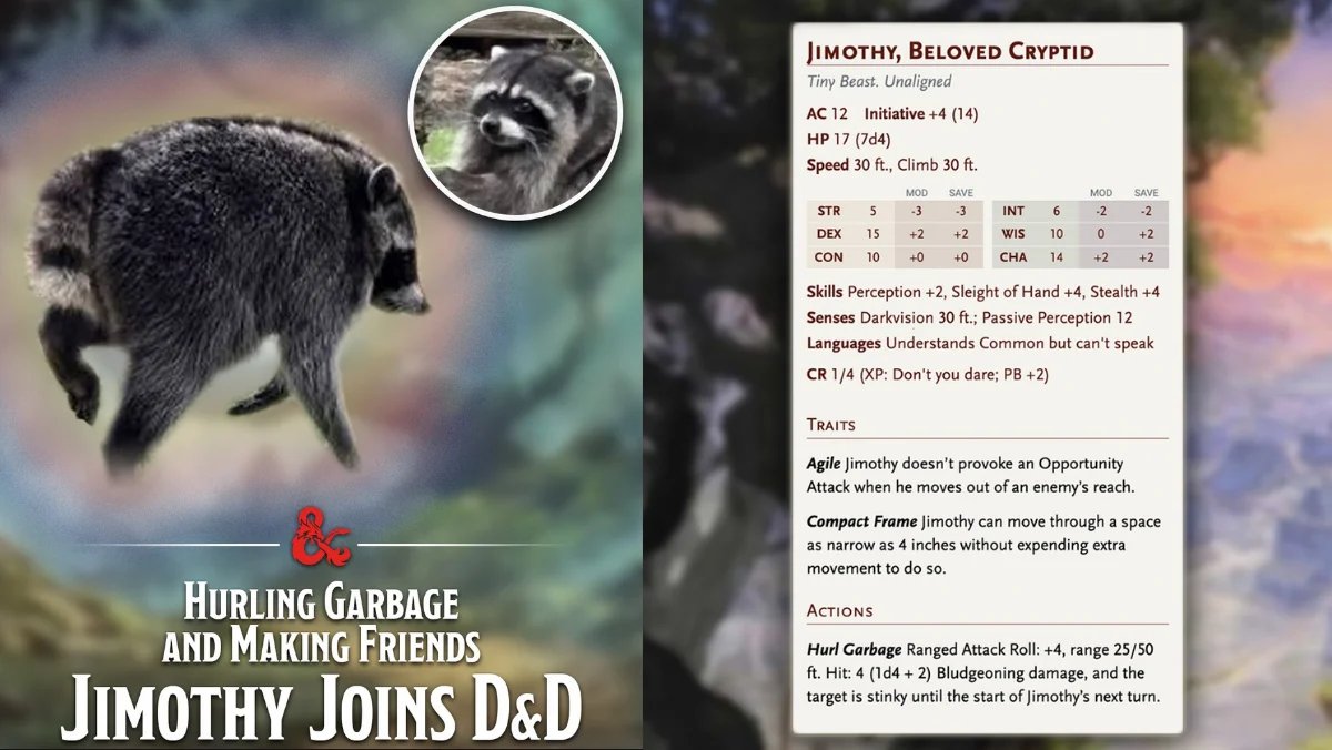 nerdist's tweet photo. Dungeon &amp; Dragons has officially added Jimothy to the game https://t.co/gU2ps7G0ZT https://t.co/dNbZyWCqT6