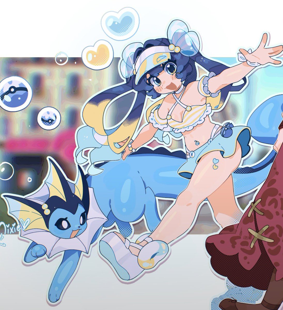 momoiiroo's tweet photo. Mimi has a Vaporeon named Elfilin!! 🩵

She is based on my SV vaporeon where I didn't know size differences existed and managed to get a HUGE one by accident!! She is chunky and enormous and SASSY! 🩵✨ https://t.co/ra569rP1Xl