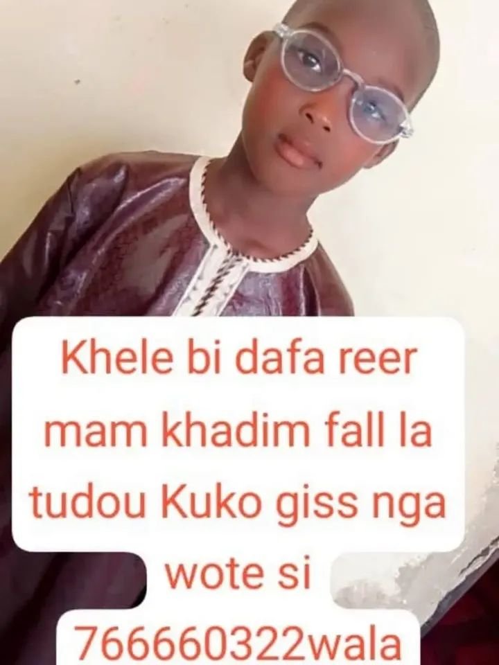 Avis_Senegal's tweet photo. 🚨qEnfant disparu à Touba. Aidez sa famille à le retrouver🙏 https://t.co/14ahLTijcS