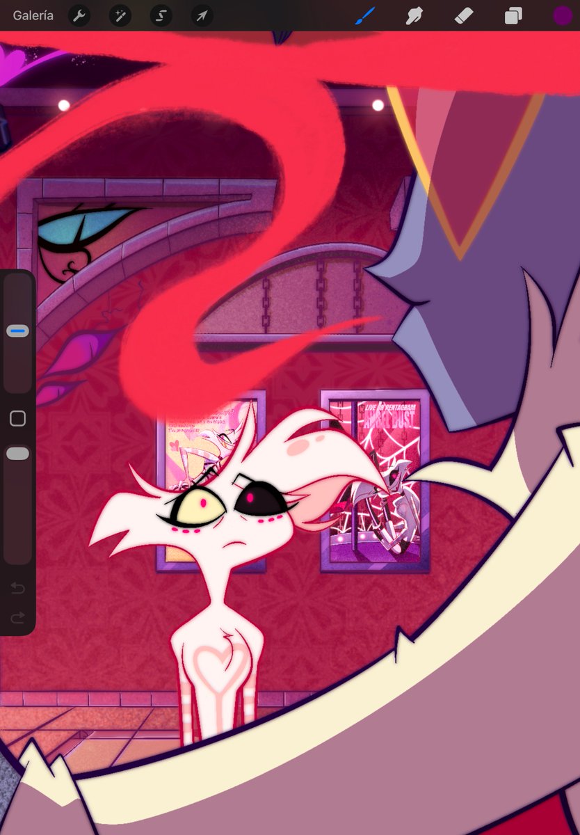 pinkiller_art's tweet photo. I’m totally deranged and designing full posters just to barely appear on backgrounds, I’ve lost control of my life #hazbinhotel #angeldust https://t.co/koB07W7iT0