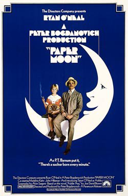 ArFiMoFlCr's tweet photo. My Favorite Films

Paper Moon (1973)

Director Peter Bogdanovich's (The Last Picture Show) 1973 depression era comedy adpated from Joe David Brown's novel "Addie Pray" is most known for Tatum O'Neal winning an Oscar at age 10. Daughter of Ryan O'Neal (who also stars along with her), Tatum's career never really went anywhere after this and became more famous for being married to tennis star John McEnroe and her strained relationship with her farher.
But none of that should take away from this marvelous movie. Filmed in crisp black and white, Paper Moon is about con man Moze Pray, who makes his living by conducting a bible ordering scam on recently widowed women, who arrives at the funeral of one of his lovers. Her orphaned daughter Addie, with no family nearby willing to take her in, is there and many of the people at the funeral suspect Moze to be her father. When he agrees to drive Addie to some relatives in Missouri, he cons the brother of the man who caused the accident that killed Addie's mom, but Addie overhears and when they go to a diner for some food, the little quiet girl shows her resolve and demands that Moze pay her back the money that was rightfully hers. Thus begins their adventure, as the go across the midwest, teaming up to con their way to Missouri as they begin to develp a close bond, through thick or thin. Or in this film, Madaline Kahn one of the funniest woman to have existed. Known for her roles in the Mel Brooks' films "Young Frankenstein" and "Blazing Saddles" (where she earned back to back best supporting actress oscar nominations with this after "Paper Moon"), Kahn has a short but unforgettable performance as Trixie Delight, a woman that Moze meets and, much to Addie's disdain (as she now has to fight for Moze's attention), brings along for their road trip. Trixie's young attendant. Imogene (played by a talented P.J. Johnson, who only made one more film and basically vanished) is also irritated with the situation and makes a good ally with Addie. Randy Quaid has a very small role (just like in The Last Picture Show) as well as John Hillerman (Magnum, P.I.).
It's really refreshing to watch a comedy with such beautiful cinematography that really makes you feel stranded in the middle of the great plains. Its funny, surprisingly touching (I still cry during the last shot), and while I won't argue the validity of Tatum's Oscar win, she had the gift of deadpan comedy and is really the main actress of the film. Give it a shot and tell me what YOU think.

Rating: 🌟🌟🌟🌟🌟 Movie (I had a hard time with this one and I could change it to Film. Thoughts?)