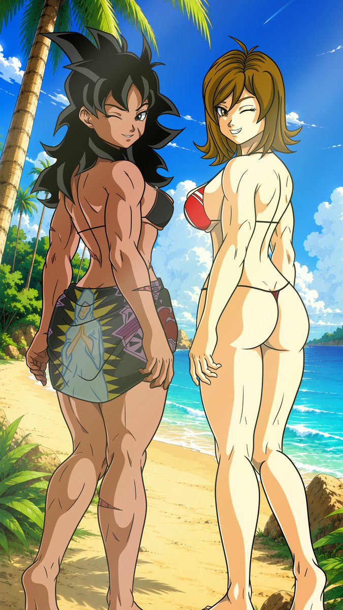 MightyLetti's tweet photo. Letti invited Masami over to Conton's new beach resort to relax and unwind from the stress of time patrol work they both had.

 The sea air was warm and the water nice and cool perfect for a nice day at the beach. 

Art was done by @Erick39518362

Masami owned by 
@Cpt_Masami https://t.co/YExDIGgehj