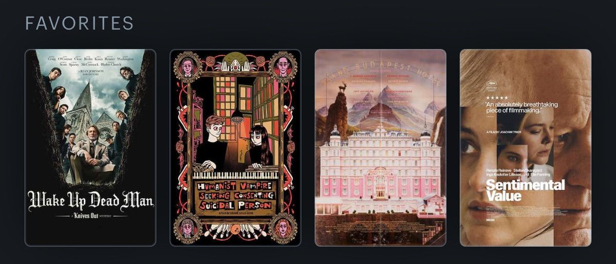 eriav_s's tweet photo. Drop your favorite 4 on Letterboxd 

I’ll never miss an opportunity to show off my Letterboxd 🤓 https://t.co/PHxKgudbR5