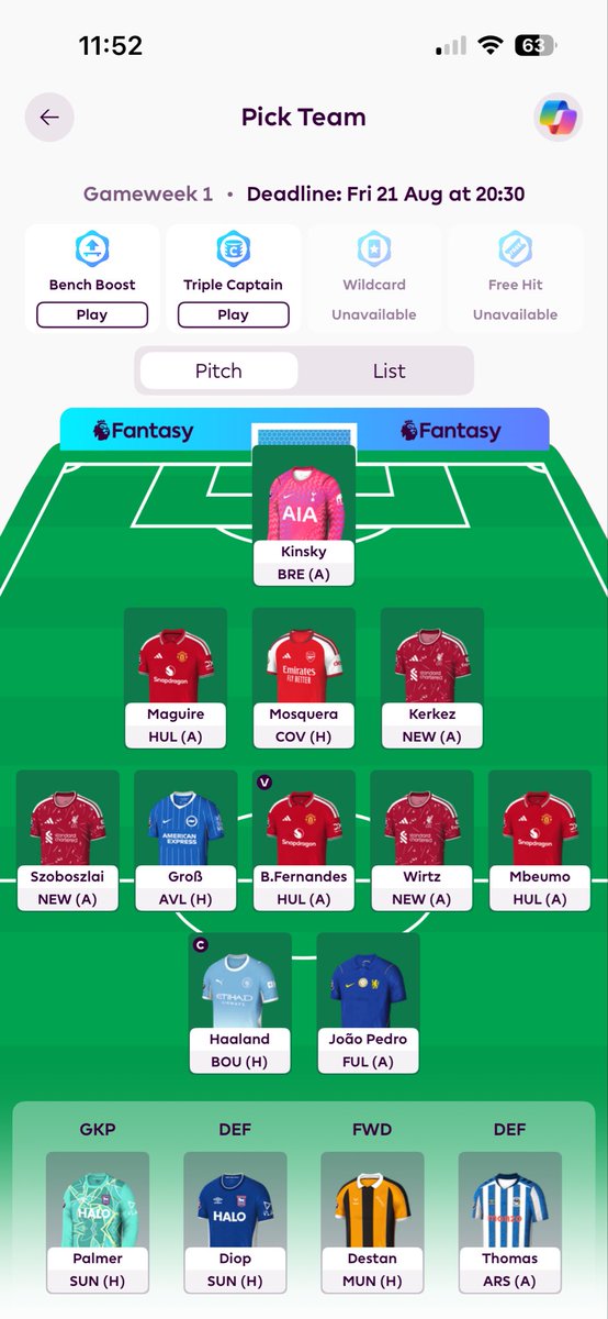 ChariCostas's tweet photo. @FPL_Harry been on this for a few days https://t.co/iJVkMDVwPe
