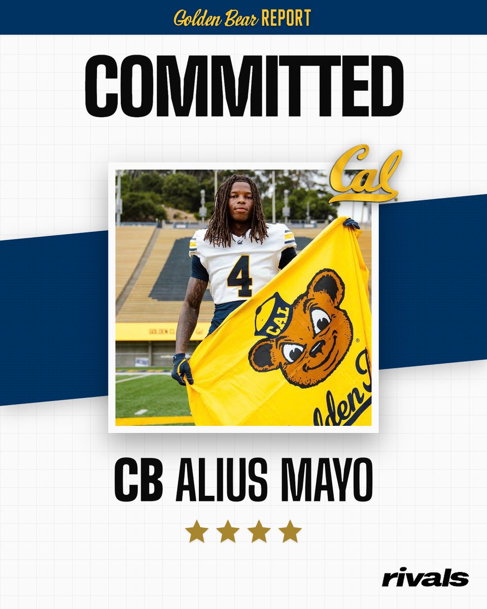 CalBearsOn3's tweet photo. NEWS: Cal Football has picked up the commitment of the No. 1 JUCO player in the country, CB Alius Mayo

The Golden Bears earn the 25th pledge of the class, beating out Alabama, Louisville and Arizona State amidst a host of suitors

https://t.co/OfhiV2mQxG https://t.co/ONl6UL1yGM