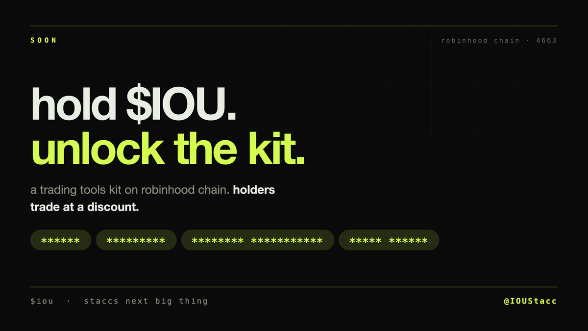 IOUStacc's tweet photo. $IOU things https://t.co/wWl9qHJYNI