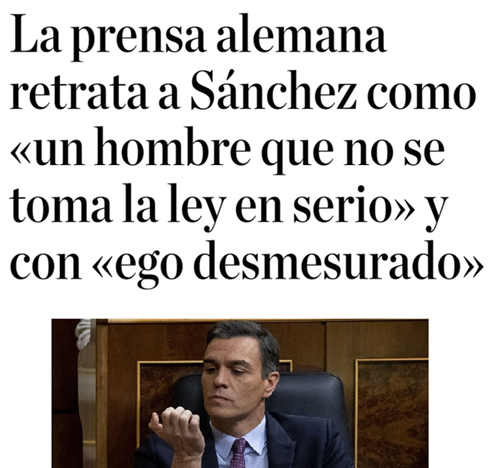 CCivicaCatalana's tweet photo. Los alemanes han calado a Sánchez:

"Es un tipo que en Baviera llamaríamos "perro". Tiene unas ansias de poder muy especiales. Cede a los separatistas para estar en la poltrona, pero él lo vende como 'reconocer la diversidad territorial'. Miente continuamente y descaradamente". https://t.co/YaVqyBOR7I