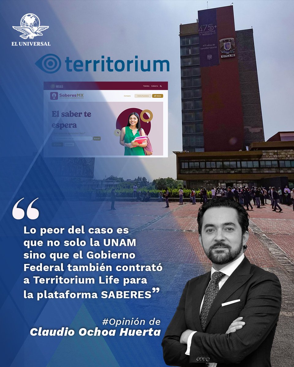 El_Universal_Mx's tweet photo. La empresa que metió en problemas a la UNAM y próximamente al gobierno | #Opinión de @ClaudioOchoaH 

"SABERES funciona con la misma base de todos los sistemas vulnerables de Territorium Life y está programada de manera deficiente. Al revisar la consola del navegador, la fuente explica que aparecen logos con emojis, lo que indica una preparación alejada del mínimo requerido profesionalmente"

https://t.co/P7HHZ0NRzC