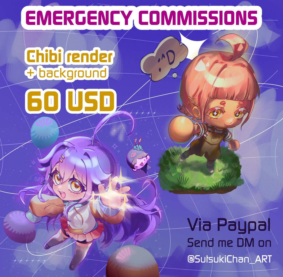 SutsukiChan_'s tweet photo. ❗️❗️❗️Comisiones de emergencia ❗️❗️❗️

De momento abriré 
3 slots para ilustración

Les agradecería la difusión e igual la paciencia con el encargo. https://t.co/JQq7FxVaGm