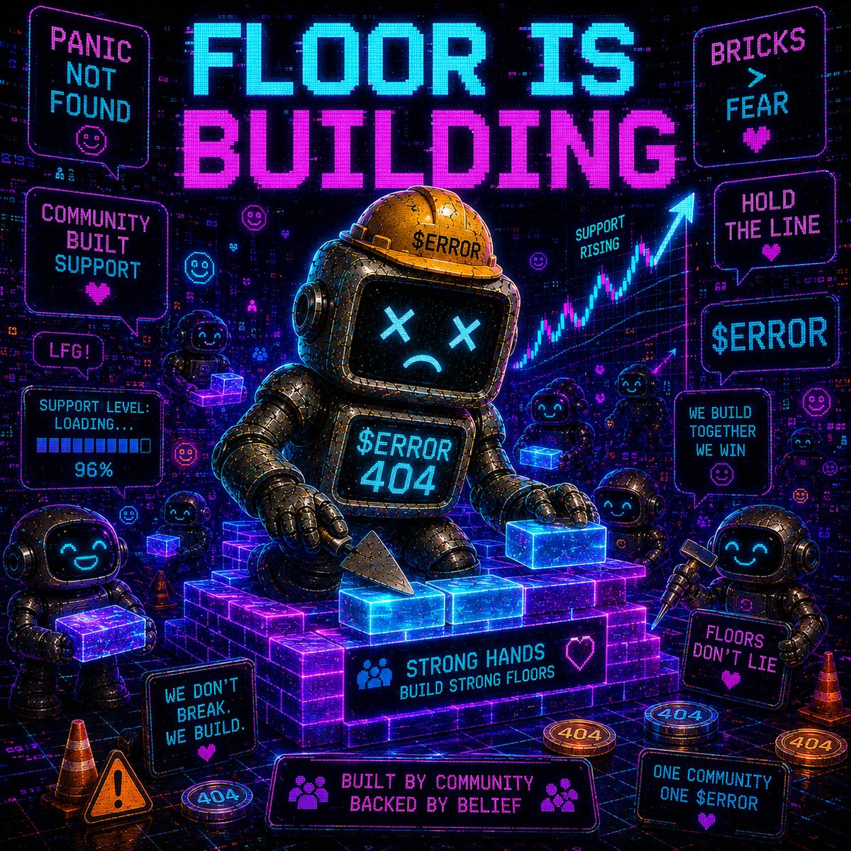 404coin_meme's tweet photo. FLOOR IS BUILDING.

No panic.
Just strong hands stacking bricks.
$ERROR isn’t built on hype alone — it’s built by the community.
We don’t break. We build. https://t.co/l0dmZeIZf9