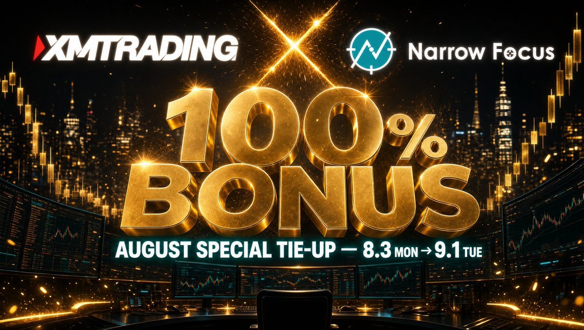 TraderHAYA's tweet photo. XMTrading×Narrow Focus🔥
🔥コラボイベント開催🔥

🎯・新規・既存　全ユーザー対象

4つの特典
💰8月3日よりXM 100%入金ボーナス
📔Narrow MEMBER登録
📶RSIロジックAIエントリー配信
📹リアルタイムトレード配信

詳細はこちら
https://t.co/Abc2Tyhf1I

問い合わせ先
https://t.co/Rkef3rNbwj https://t.co/Op06fESfQX