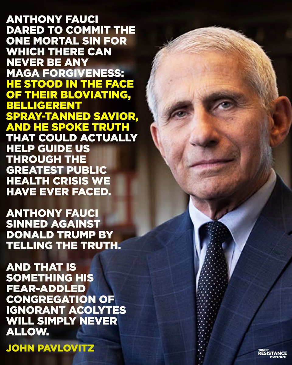 TheDemCoalition's tweet photo. Thank you, Dr. Fauci, for your invaluable, brave, patriotic service during the pandemic despite the knuckle-dragging anti-science right-wing Covidiots showering you with death threats as you simply tried to save as many lives as possible.

#FightTheRight https://t.co/TJo0kG06Bd