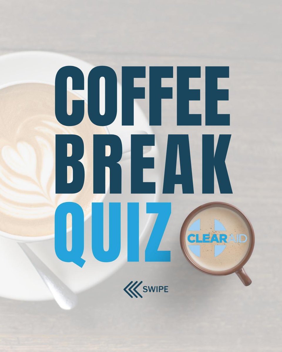 ClearAid's tweet photo. Coffee Break First Aid quiz… Do you know the answers?
#firstaid #quiz #training #cpr #coffee https://t.co/duxqNoUCJM