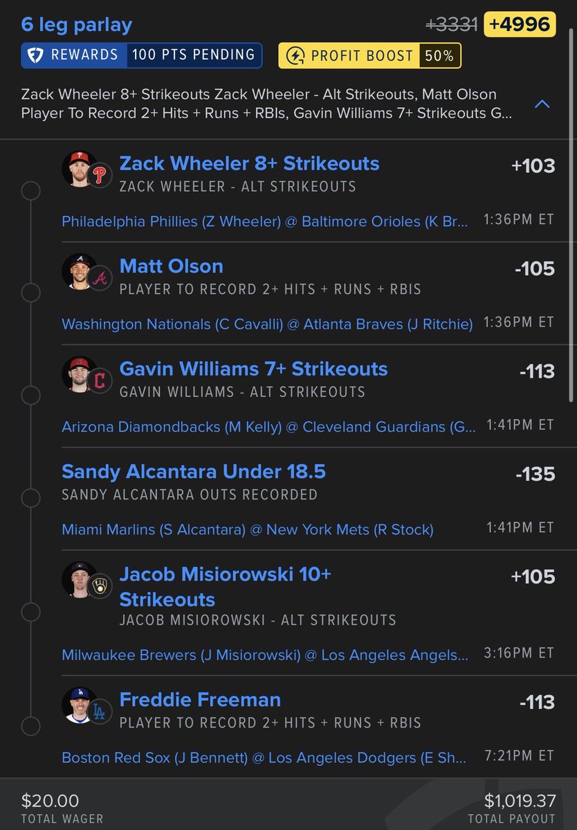 dew_gx's tweet photo. So let’s talk about it FanDuel I think personally you should just void it and you can nuke the odds down but I should be on 2 H+R+RBIs away from cashing @FDSportsbook @FanDuel_Support https://t.co/I4Ybgd2ckf