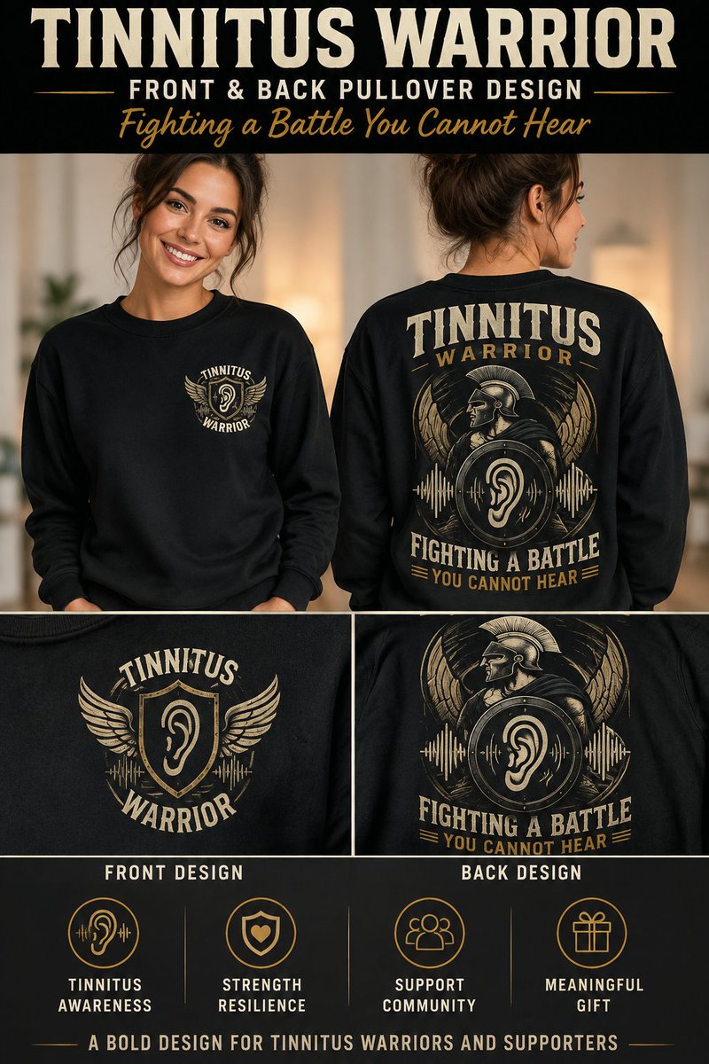 flpmaghreb's tweet photo. The Tinnitus Warrior front-and-back shirt was created for those who live with ringing, buzzing, and sounds others cannot hear.

Wear your strength. Raise awareness.

🛒 https://t.co/2sIPZilK47

#TinnitusWarrior #TinnitusAwareness #TinnitusSupport #InvisibleBattle #HearingHealth https://t.co/rNzmFCRPha