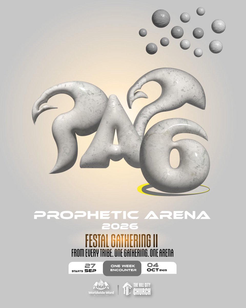 ProphetJAnokye's tweet photo. PA26. THE FESTAL GATHERING 2. WHO IS READY? 

When Heaven marks a date and a season, the wise respond. Before the doors open, let your expectation rise. 

27 September – 4 October | One Week. One Arena. Endless Possibilities.

#PA26IsCalling https://t.co/3oNkyjKwEp