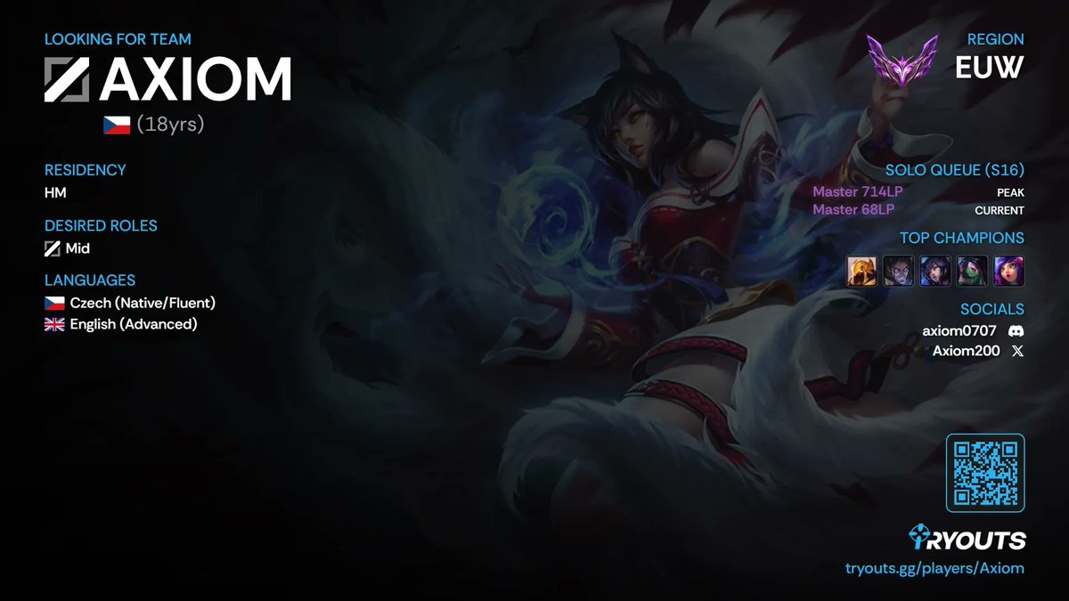 Axiom_mid's tweet photo. Hello i am currently open for tryouts and LFT, if you are interested msg me on my X or discord.

likes and retweets much appreciated❤️ https://t.co/2x0PqgSi7M