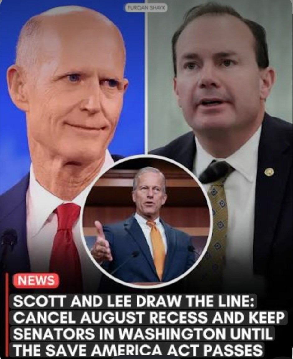 Chicago1Ray's tweet photo. IT'S GO TIME 🚨 

Kudos to Mike Lee and Rick Scott for being the first ones to object to Thune's August recess

Now it's time to get the Save America Act passed and signed into law... let's do this

Dear @SenateGOP 

You either do your jobs or you lose your jobs

WE WANT IT DONE https://t.co/W8eu95Jg8v