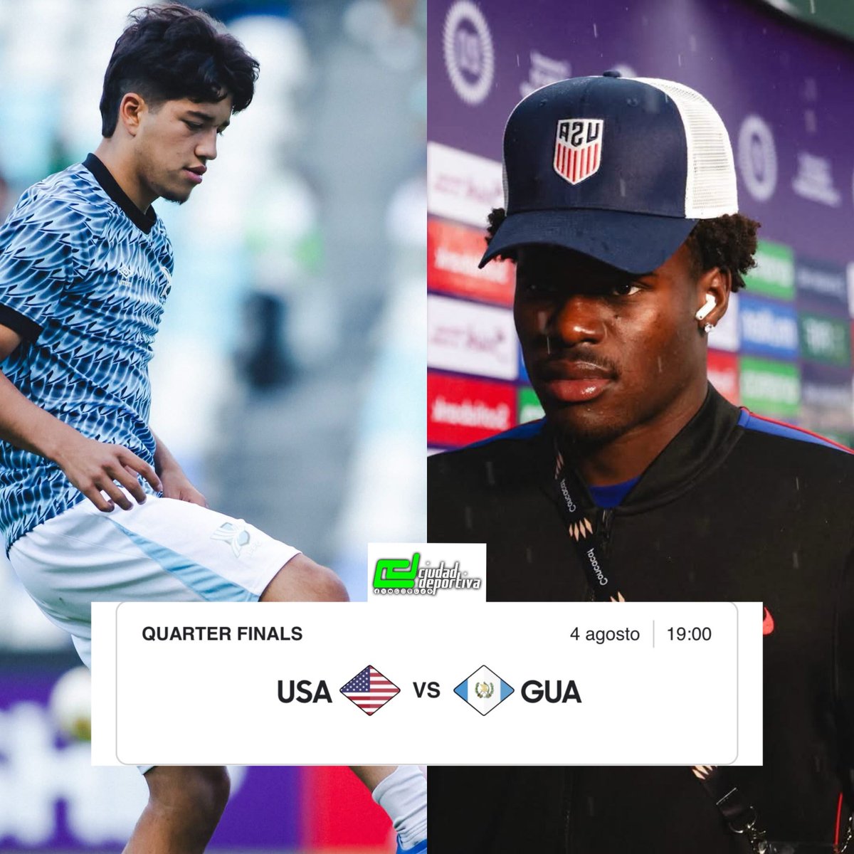 CdDeportiva_gt's tweet photo. ¡🗣️ CONCACAF ANUNCIA CAMBIO DE SEDE Y HORA PARA EL DUELO DE CUARTOS DE FINAL !
▶️ Premundial de CONCACAF
🗓️ martes 4 de agosto 2026
🏟️ Universitario BUAP
⏰ 19:00 horas
📍 Puebla, México 🇲🇽
Guatemala 🇬🇹 🆚 🇺🇸 Estados Unidos
#CDGT #VamosGuate https://t.co/m4KISR4dpR