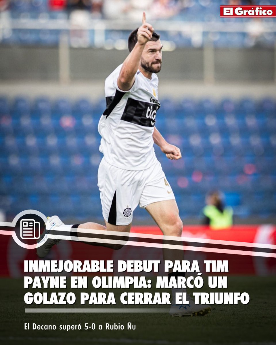elgraficoweb's tweet photo. 🇳🇿 Tim Payne debutó con la camiseta de Olimpia de Paraguay y anotó un golazo.

⚽ El jugador neozelandés, que revolucionó las redes en el último Mundial, tardó apenas 12 minutos en anotar su primer tanto en el Decano.

🥅 Cerró la victoria 5-0 ante Rubio Ñu. https://t.co/uGrYxNhjLn