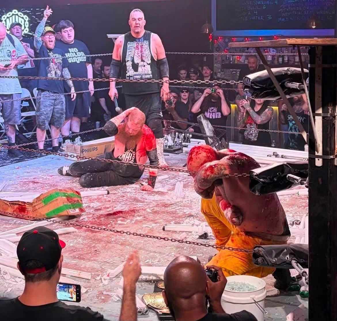 dannydemanto's tweet photo. From NHB1 to NHB100 

we started this shit together. 
we built this shit together.
we made it to 100 together. 

thank you both for always making me look smarter than I am. 

BEST DEATHMATCH 
WRESTLERS IN AMERICA. https://t.co/ugHSVCornw