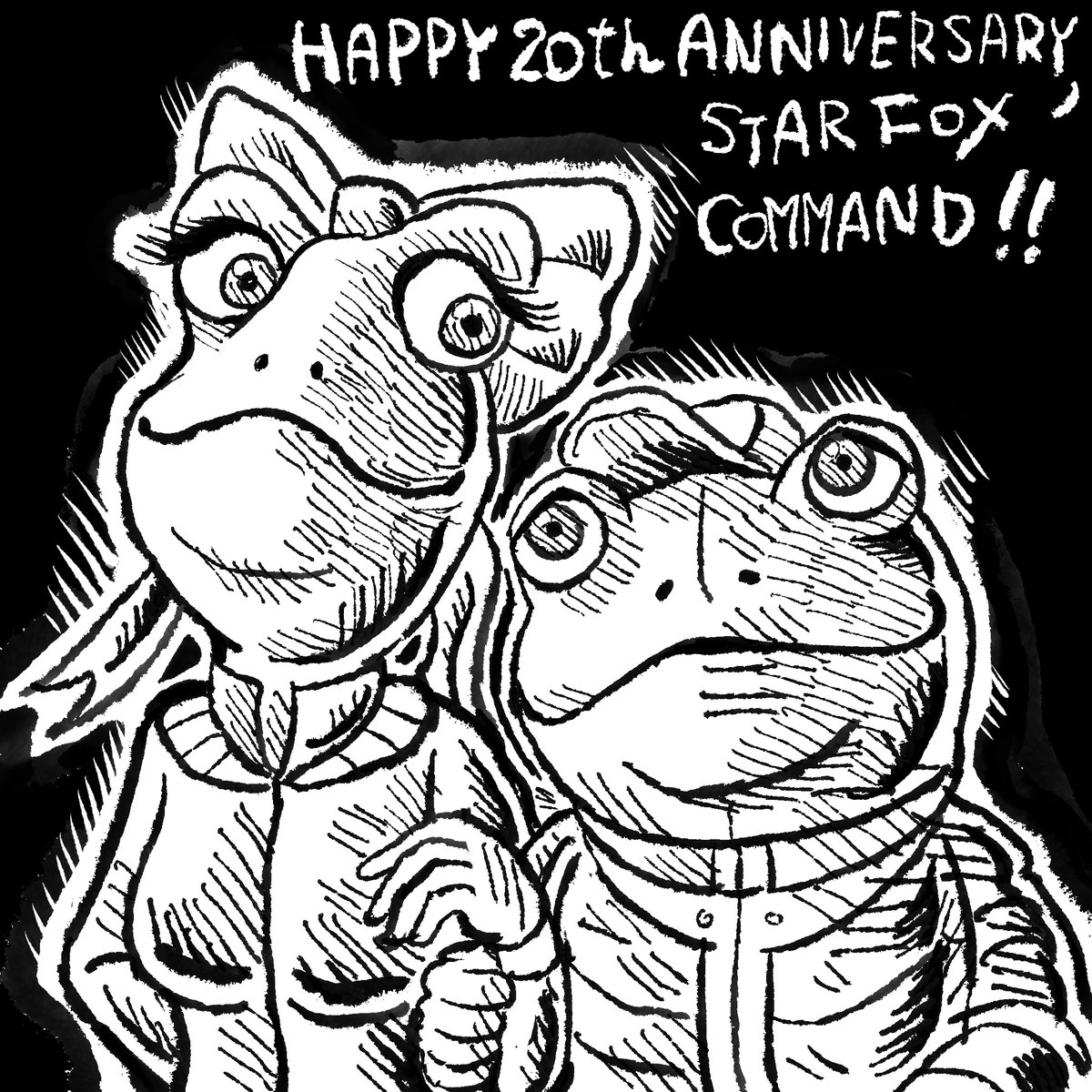 ima_1966's tweet photo. おはようございます☀
今日は『スターフォックス コマンド』発売20周年です！DSで「Touch!Generations」路線が大きな盛り上がりを見せる中、その流れに埋もれない、インパクトのある作品を目指して試行錯誤を重ねていた日々を思い出します！ https://t.co/aEMdhzzYf5