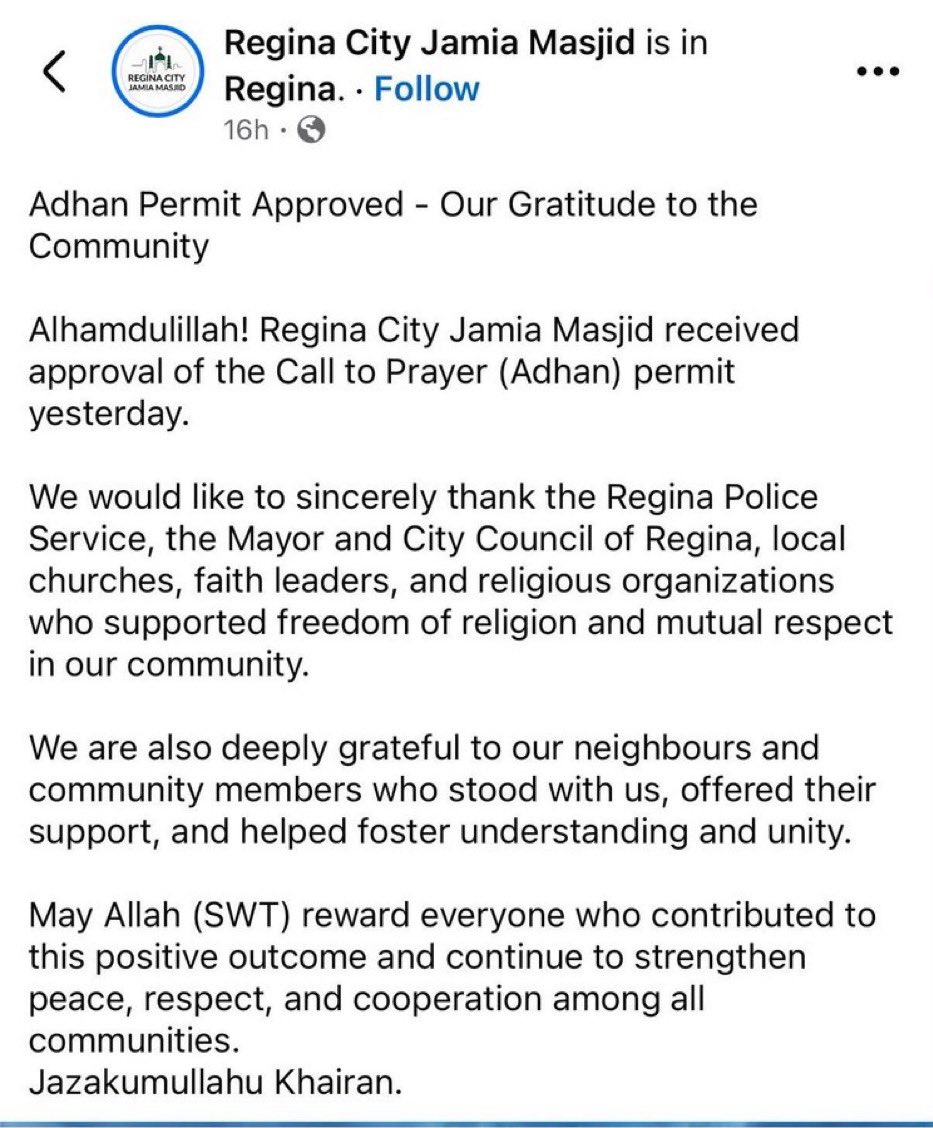 bruce_barrett's tweet photo. 💥 Free speech in Canada after Bill C-9 becomes law:

💥 The Regina Mosque gets approved for Muslim call to prayer. 

💥 The Edmonton Police ask you to snitch on people for mean posts.

💥 The Durham Police want to arrest you for boycotting  LGBT 🏳️‍🌈 friendly businesses.

What did I miss?